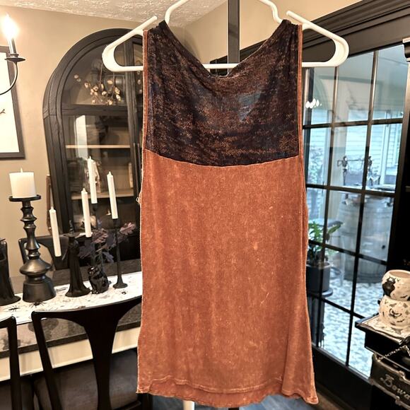 Gimmicks by BKE NWT Rust Brown Lace Accent Tank Top Size Medium - Picture 4 of 5